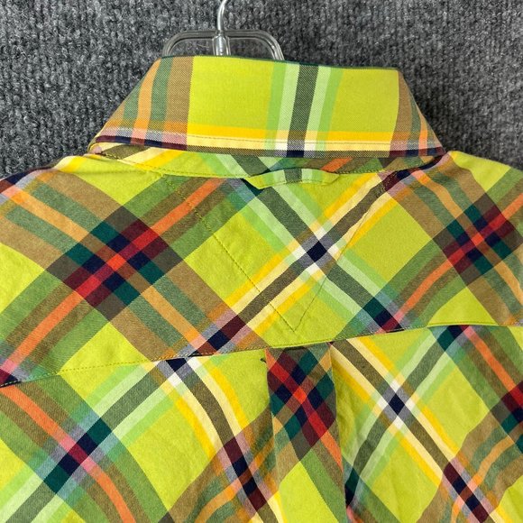 Tommy Hilfiger Shirt Adult Large Green Plaid Button Up Long Sleeve Casual Mens - Picture 13 of 16